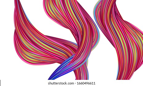 Creative Neon Pink, Blue, Violet Background. Abstract Realistic Modern Digital Pattern with Rainbow Brush Strokes. Light Template for Cover, Poster, Banner, Greeting Card. Minimal Watercolor Layout.