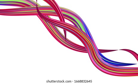 Creative Neon Pink, Blue, Violet Background. Minimal Watercolor Layout. Light Template for Cover, Poster, Banner, Greeting Card. Modern Digital Pattern with Rainbow Brush Strokes. Abstract Realistic