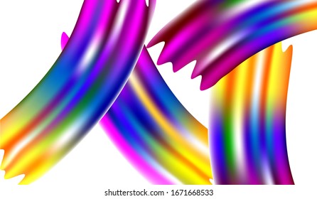 Creative Neon Pink, Blue, Violet Background. Abstract Realistic Modern Digital Pattern with Rainbow Brush Strokes. Minimal Watercolor Layout. Light Template for Cover, Poster, Banner, Greeting Card.