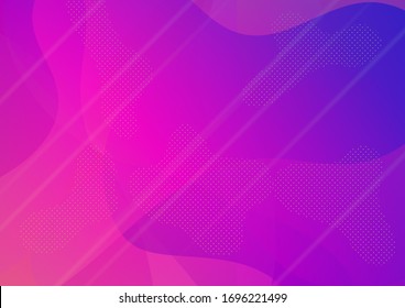 Creative Neon Pink, Blue, Violet Background. Light Template for Cover, Poster, Banner, Greeting Card. Minimal Cover Layout. Abstract Bubbles and Dots. Modern Digital Pattern with Fluid Shapes.