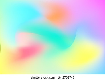 Creative Neon Pink, Blue, Violet Background. Minimal Watercolor Layout. Abstract Curves and Lines. Light Template for Cover, Poster, Banner, Greeting Card. Modern Digital Pattern with Fluid Shapes.