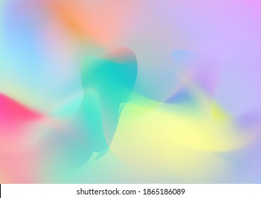 Creative Neon Pink, Blue, Violet Background. Minimal Watercolor Layout. Abstract Curves and Lines. Light Template for Cover, Poster, Banner, Greeting Card. Modern Digital Pattern with Fluid Shapes.