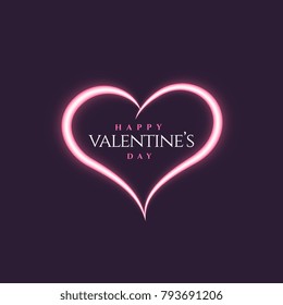 creative neon style heart shape design for valentine's day