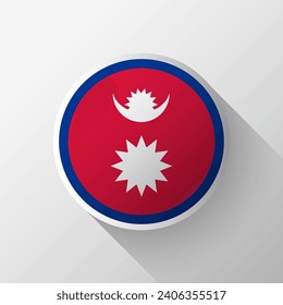 Creative Nepal Flag Circle Badge