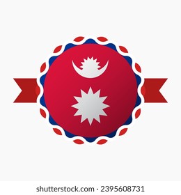 Creative Nepal Flag Emblem Badge