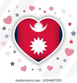 Creative Nepal Flag Heart Icon