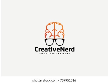 Creative Nerd Logo Template Design. Creative Vector Emblem for Icon or Design Concept