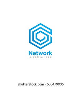 Creative Network Concept Logo Design Template