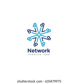 Creative Network Concept Logo Design Template