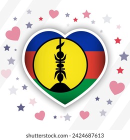 Creative New Caledonia Flag Heart Icon