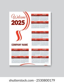 Plantilla de diseño de calendario creativo y nuevo.