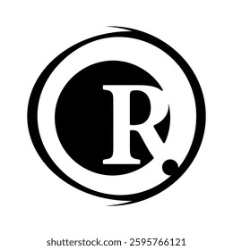 Creative new capital letter R logo design, with monogram R letter logo design and black color, creative black elegant logo template