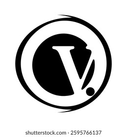 Creative new capital letter V logo design, with monogram V letter logo design and black color, creative black elegant logo template