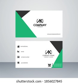 Creative new Green, white and black  colour vector business card design