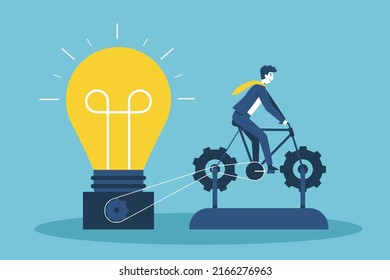 Creative new idea, innovation start up business or inspiration to achieve success goal concept