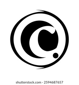 Creative new initial lowercase letter C logo design, monogram C letter logo design and with black color, creative black elegant logo template