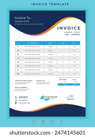  Creative New Invoice Design Template,color variation creative invoice template Paper Sheet include accounting, price, tax, and quantity.