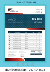  Creative New Invoice Design Template,color variation creative invoice template Paper Sheet include accounting, price, tax, and quantity.