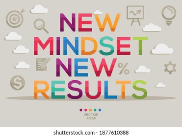 Creative (new mindset new results) Banner Word with Icon ,Vector illustration.