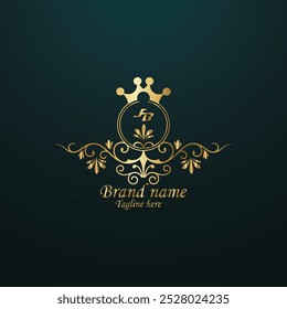 CREATIVE NEW MONOGRAM LATTER LOGO DESIGN , CREATIVE LUXURY LOGO DESIGN , CROW LOGO , BUSINESS VETOR TEMPLATED WITH GOLDEN COR LOGO LATTER DESIGN