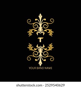 creative new t latter logo design with business vector template. creative  luxury t monogram latter logo , royal logo design with golden color