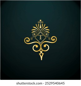 creative new t latter logo design with business vector template. creative  luxury t monogram latter logo , royal logo design with golden color