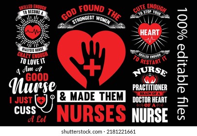 Creative new typography Nursing t shirt design vector