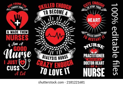 Creative new typography Nursing t shirt design vector