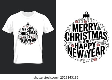 creative new typography t-shirt design-  
Merry Christmas and happy new year