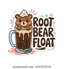 creative new typography t-shirt design-  Root bear float