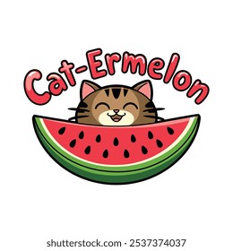 creative new typography t-shirt design- Cat-ermelon