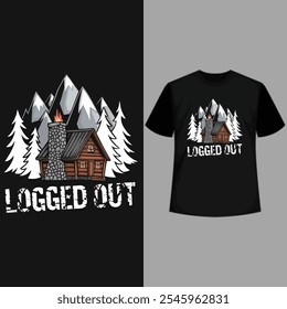 creative new typography t-shirt design- Logged Out