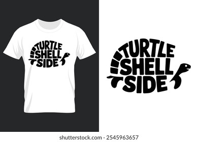 creative new typography t-shirt design- Turtle shell side 