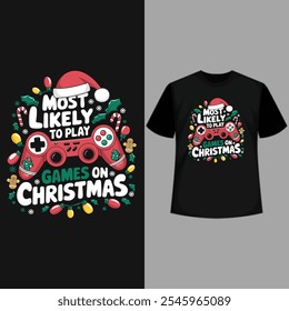 creative new typography t-shirt design-  Christmas vibe