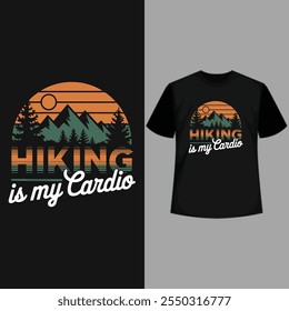 creative new typography t-shirt design- Hiking is my cardio 