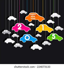 creative new year 2015 car design vector