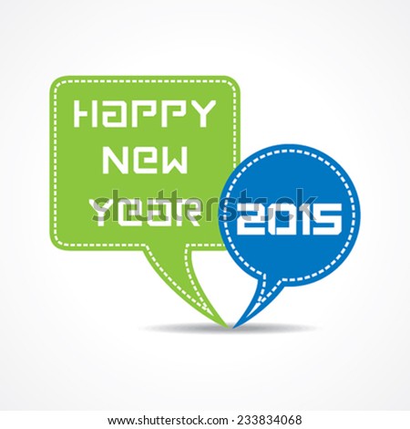 creative New Year 2015 design with message bubble concept stock vector 