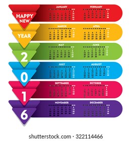 creative new year 2016 calendar design vector