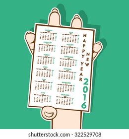 creative new year 2016 calendar design vector