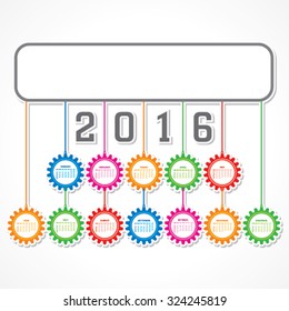 creative New Year 2016 calendar design stock vector