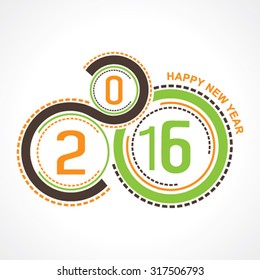 creative New Year 2016 design stock vector