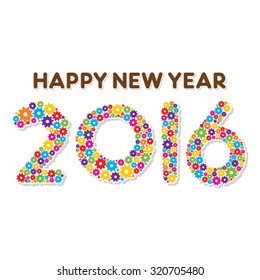 creative new year 2016 design by colorful gear concept vector
