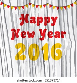 creative new year 2016 greeting card design vector