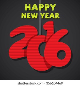 creative new year 2016 greeting card design vector