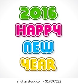 creative new year 2016 heart shape banner hang design vector 