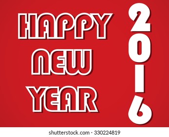 Creative New Year 2016 text design. Vector eps10 illustration.Vector Modern red Happy new year 2016 card