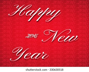 Creative New Year 2016 text design. Vector eps10 illustration.Vector Modern red Happy new year 2016 card