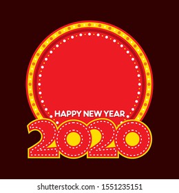 creative new year 2020 poster design with round space for your text concept