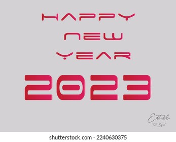 diseño creativo de vectores de diseño de año 2023 sobre fondo de color. diseño abstracto de año nuevo feliz 