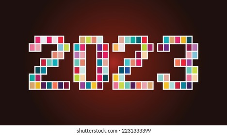 creative new year 2023 text effect. Happy minimalistic modern text vector.